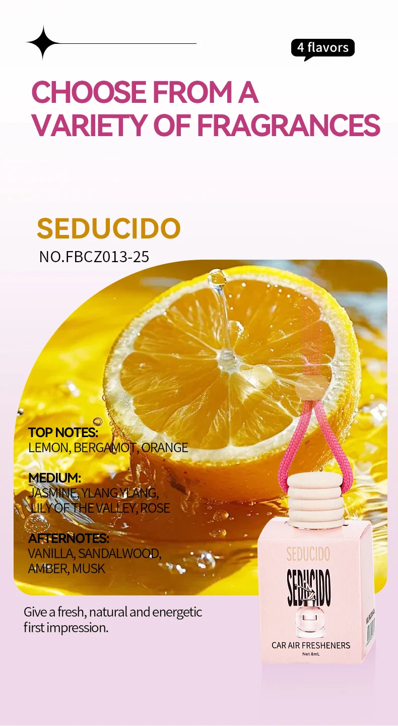 Car Air Freshener Hanging Perfume Diffuser Natural Flower Fragrance