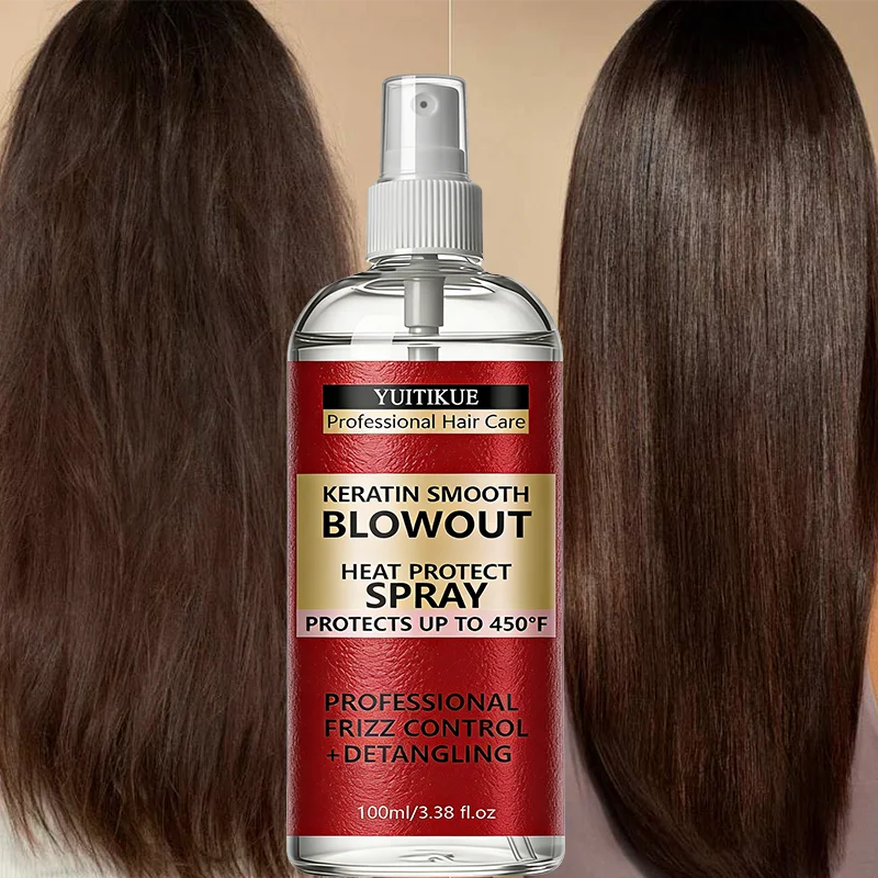 Keratin Hair Heat Protect Spray 450 Degree Frizz Control 100ml