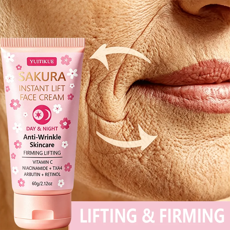 YUITIKUE Sakura Anti Wrinkle Face Cream Firming Moisturizer 60g - 3