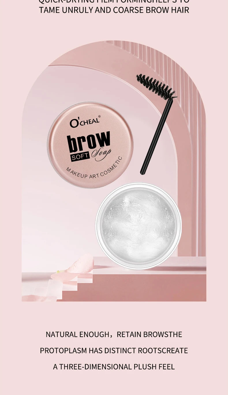 O'CHEAL Eyebrow Soap Sculpting Gel Waterproof Brow Styling Wax - 12
