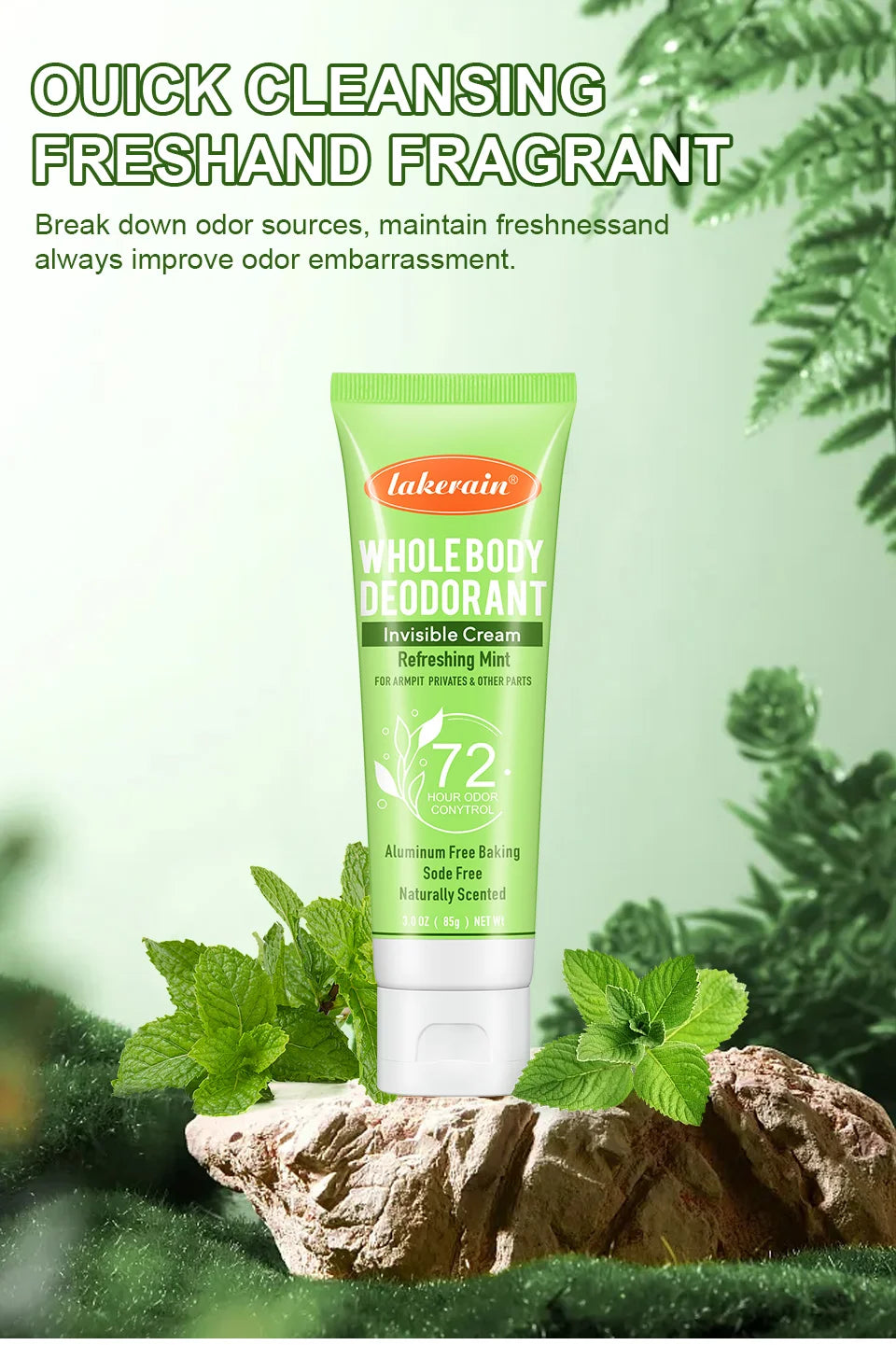 Long-Lasting Invisible Whole Body Deodorant Cream