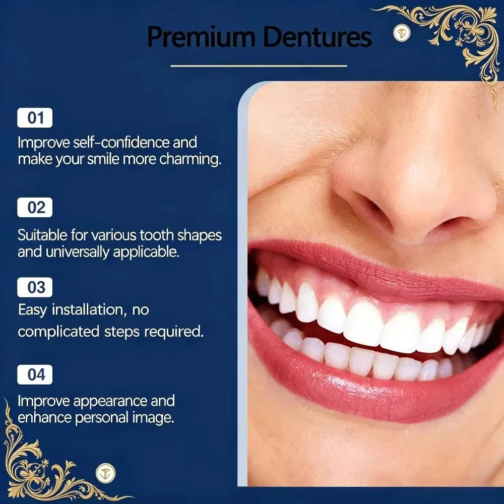 Full Mouth Cosmetic Denture Set with Storage Case - 12