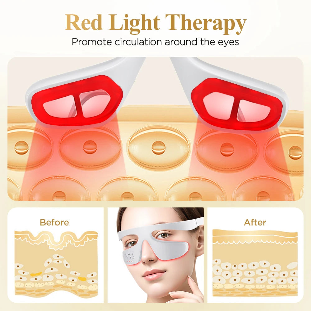 3D LED Red Light Therapy Eye Massager for Fatigue and Dark Circles - 15