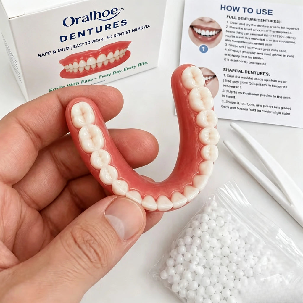 Adjustable Temporary Cosmetic Dentures for Instant Smile