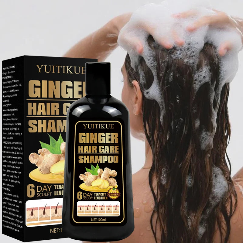 100ml Natural Ginger Hair Growth Shampoo for Dandruff and Scalp Care - 1