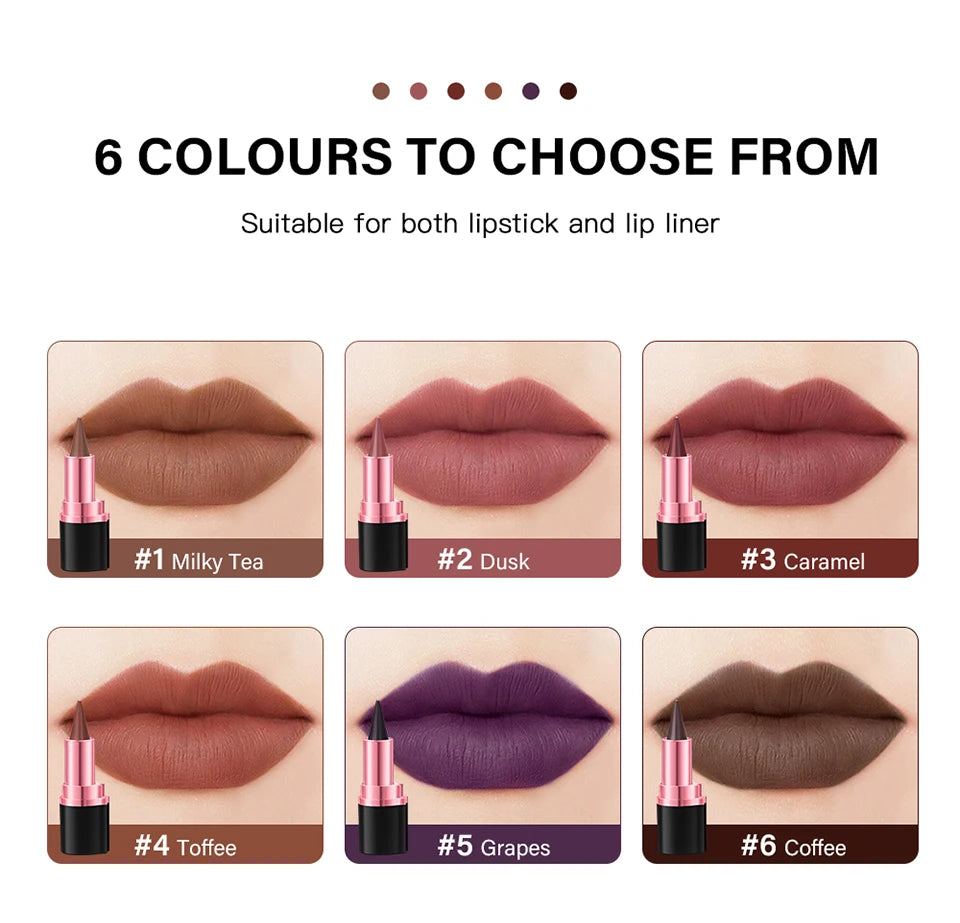 2-in-1 Waterproof Matte Lipstick and Lip Liner - 19