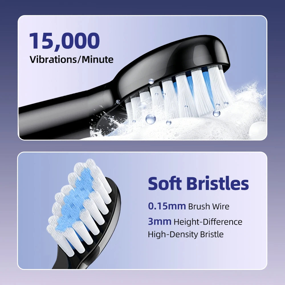 Rechargeable Electric Sonic Toothbrush with 5 Modes and Smart Timer