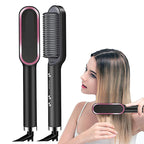 Professional Hair Straightener Brush Ceramic Fast Heating Styling Comb