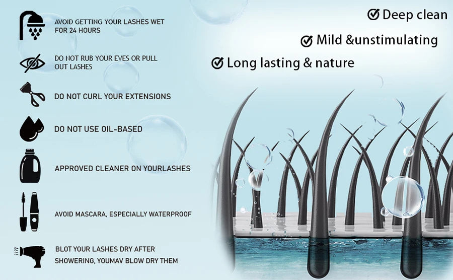 100ml Eyelash Extension Shampoo Foam Cleanser with Cleaning Tool Kit - 9