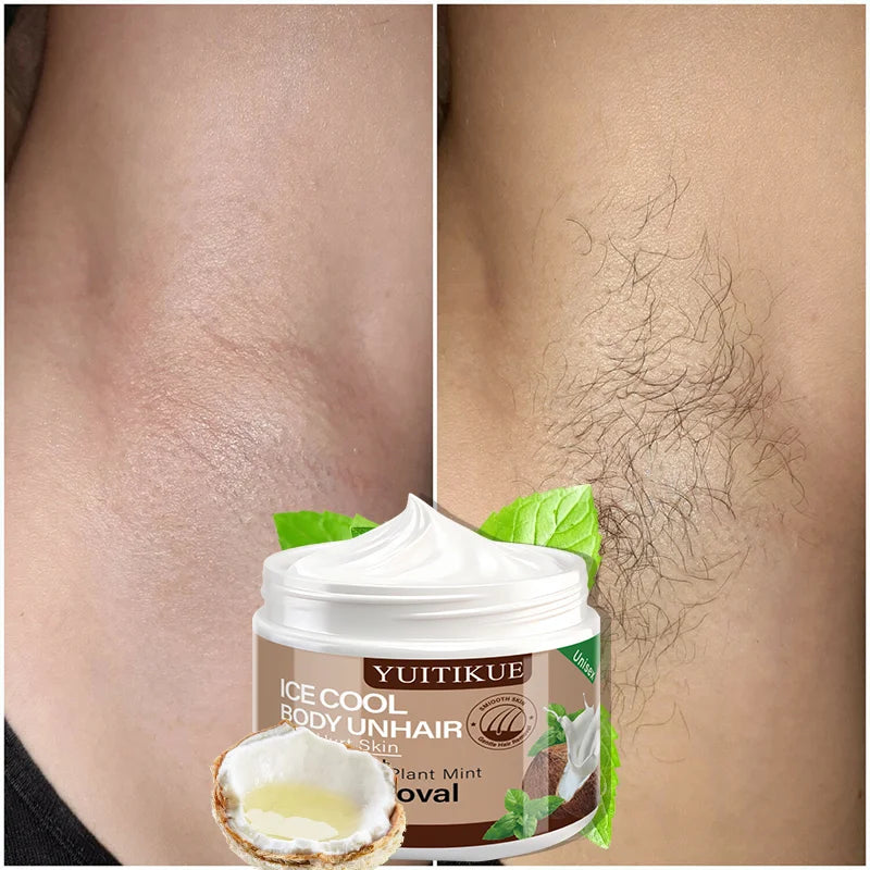 Ice Cool Body Hair Removal Cream 60g Coconut Oil and Mint