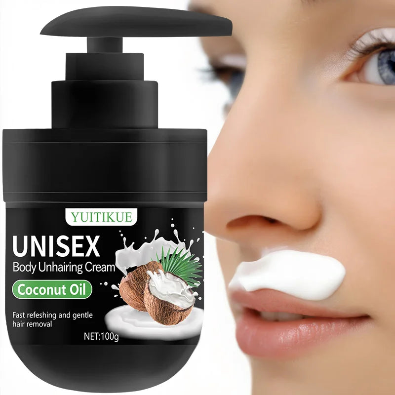 YUITIKUE Unisex Hair Removal Cream Coconut Oil Body Depilatory 100g