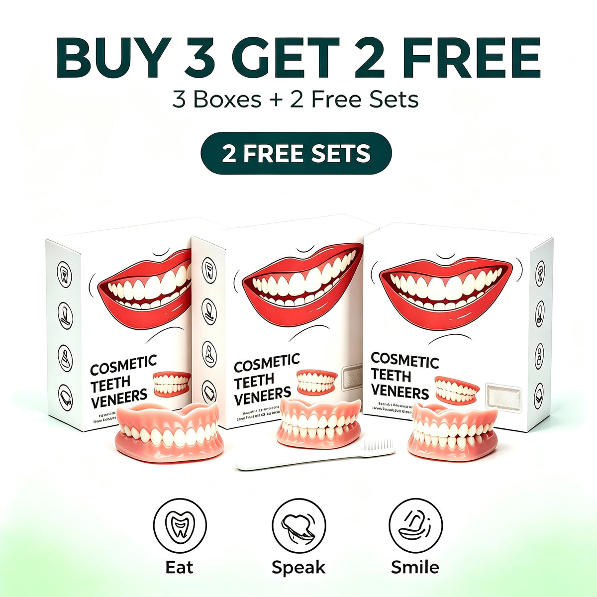 Comfortable Fit Silicone Denture Set with Storage Case
