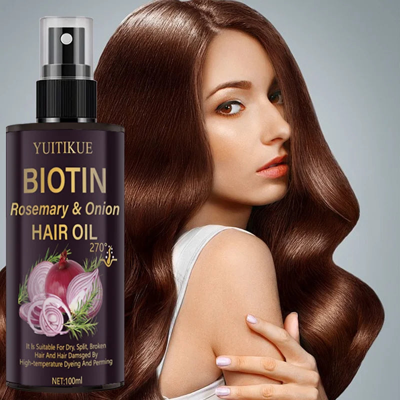 Biotin Rosemary and Onion Hair Oil for Damaged Dry Split Hair Repair - 2