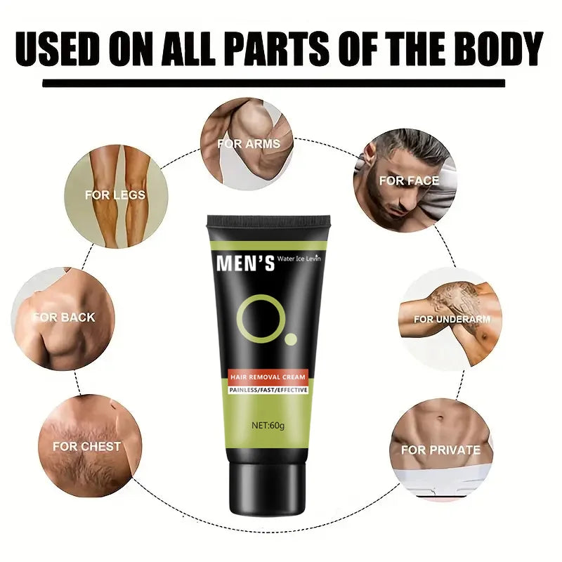 Water Ice Levin Mens Hair Removal Cream Gentle Depilatory 60g - 4