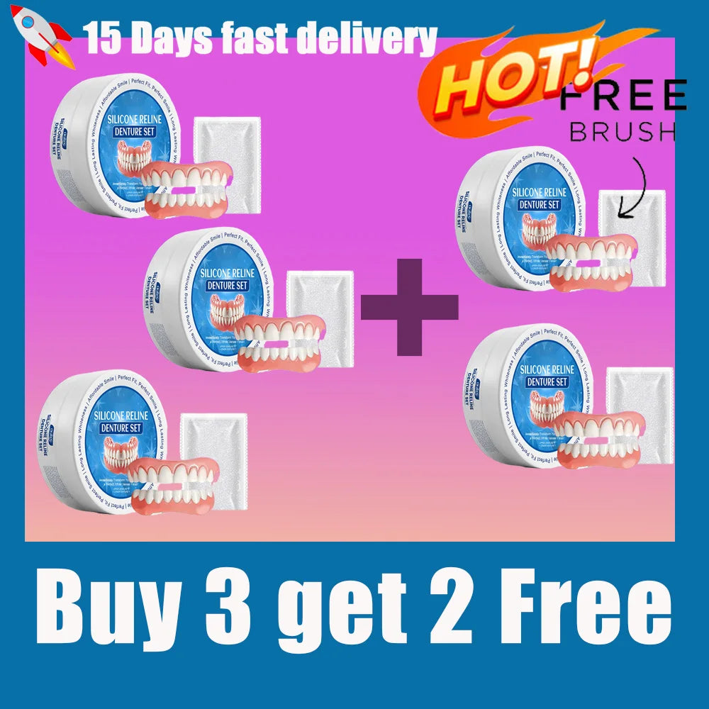 Temporary Silicone Snap-On Dentures for Instant Smile Whitening - 9