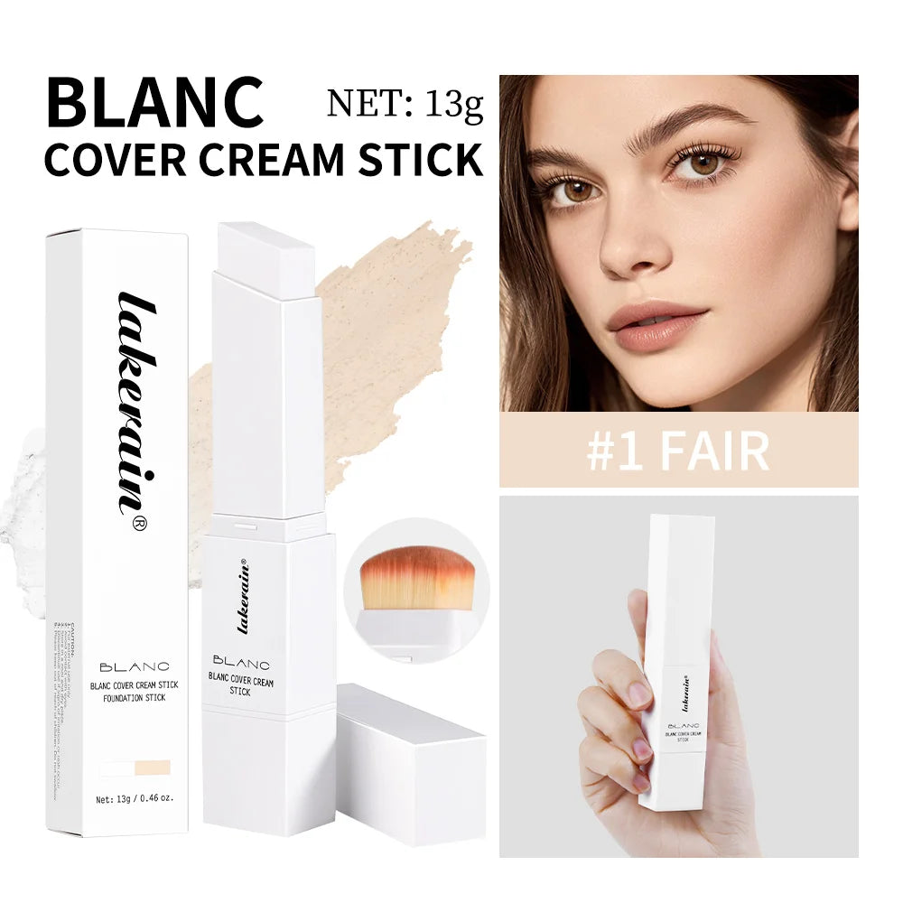 Full Coverage Foundation Cream Stick with Blending Brush