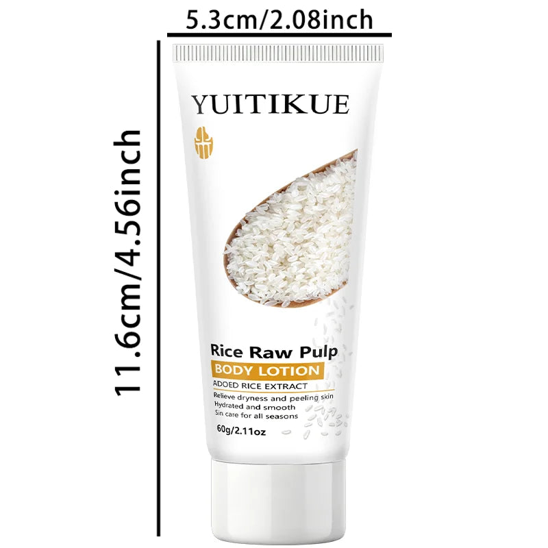 YUITIKUE Rice Raw Pulp Body Lotion Hydrating Skin Care Cream 60g
