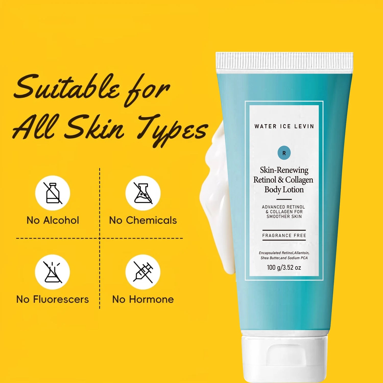 Retinol and Collagen Body Lotion Moisturizing Skin Firming Cream 100g - 3
