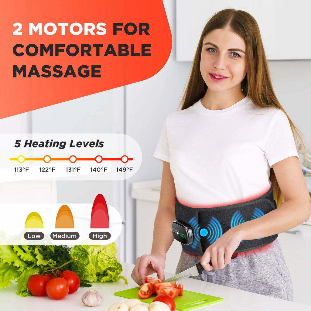 Heated Vibrating Waist Massage Belt for Back Pain Relief