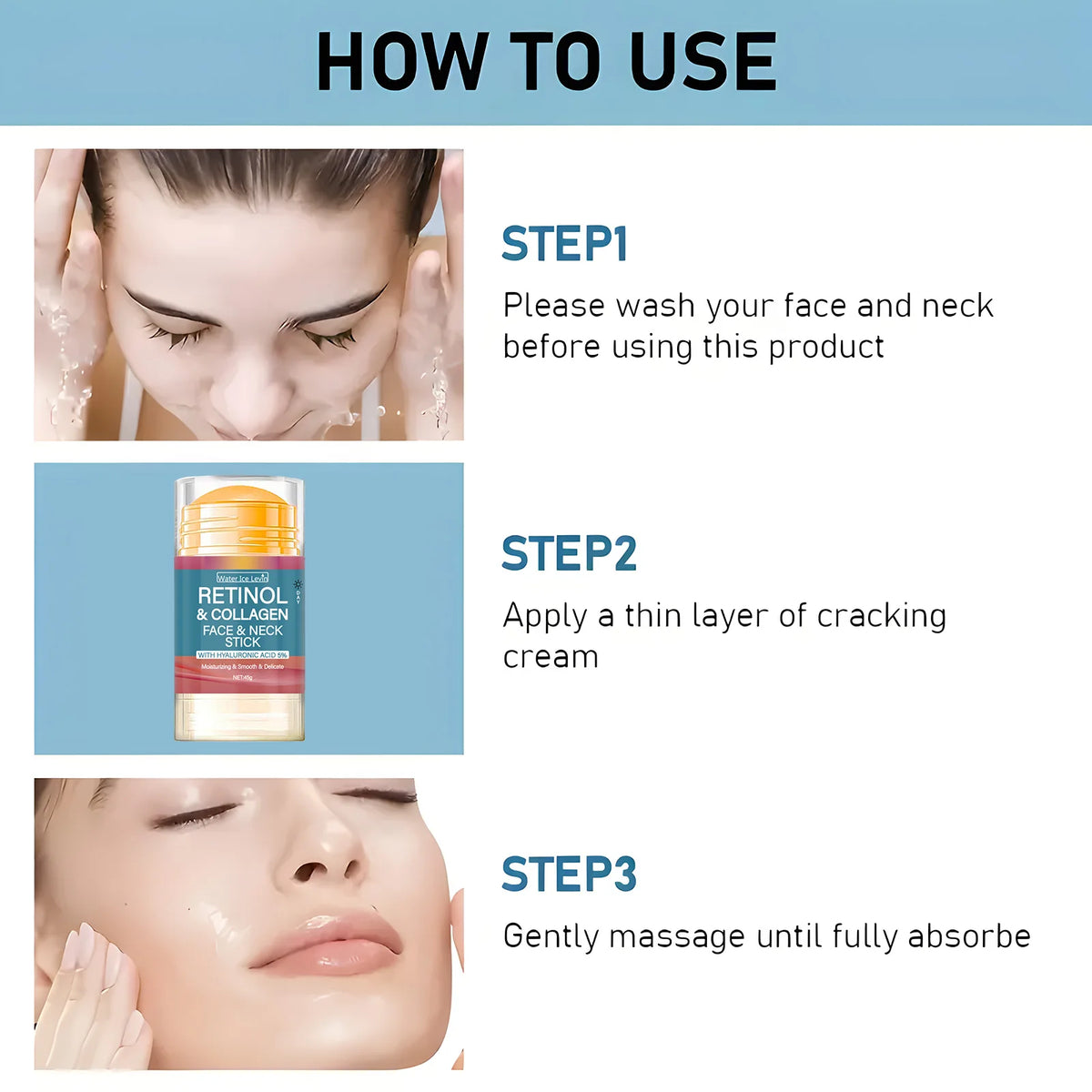 Retinol and Collagen Face and Neck Stick Anti Aging Firming Balm