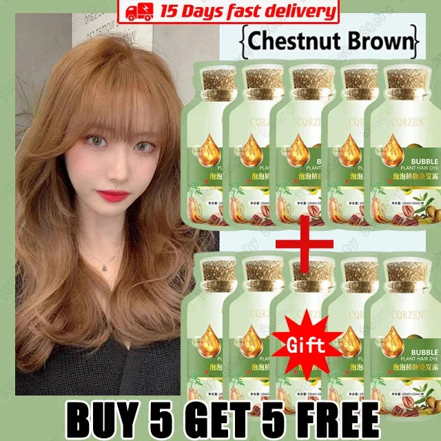 Natural Plant Herbal Extract Hair Dye Shampoo for Gray Hair Coverage