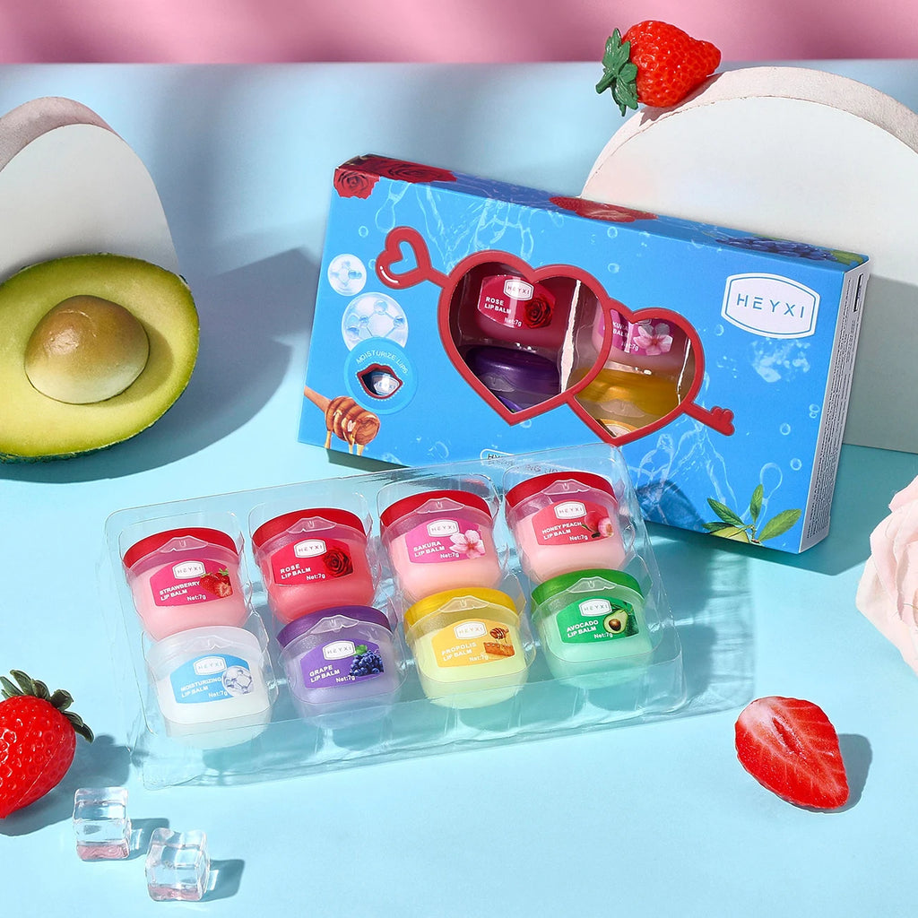 8 Piece Fruity Lip Balm Set Moisturizing Daily Lip Care