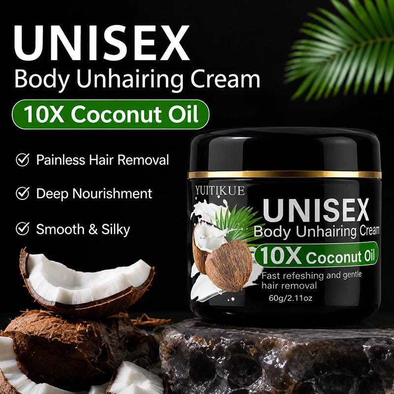 Coconut Oil Unisex Body Hair Removal Cream 60g