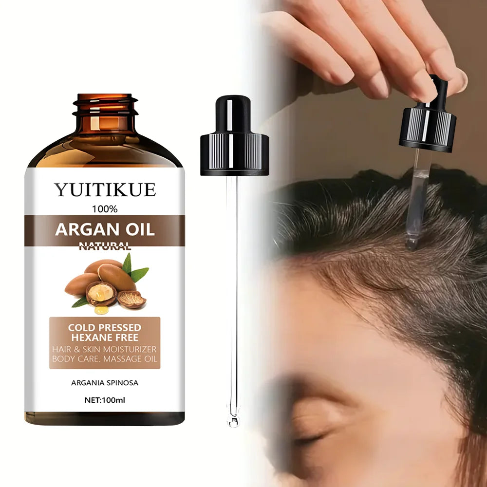 100 Percent Pure Cold Pressed Argan Oil For Hair Skin And Body 100g - 1