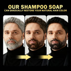 3 in 1 Black Hair Dye Shampoo and Soap for Gray Hair Coverage