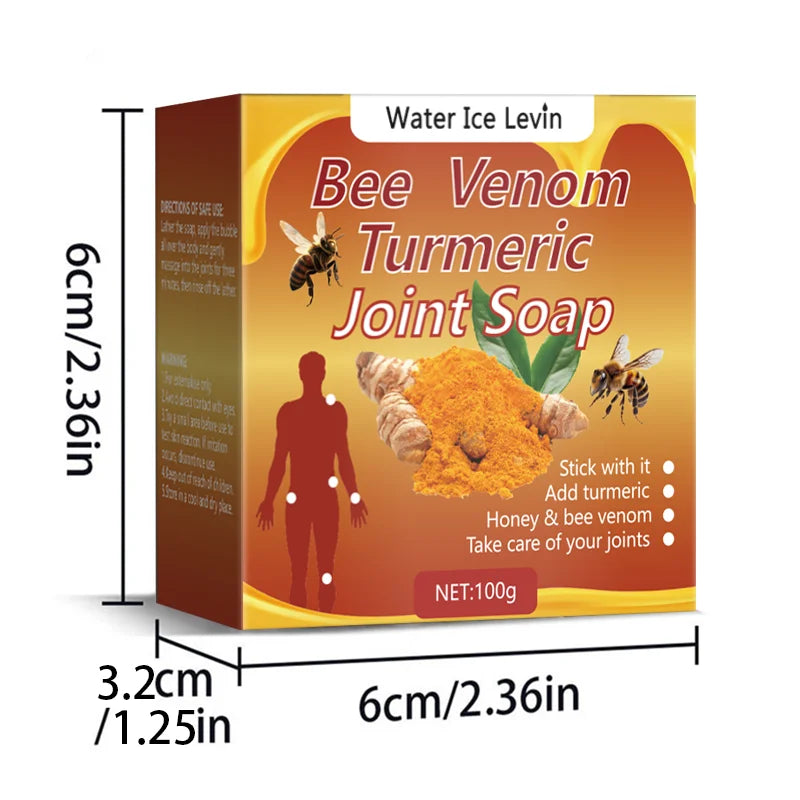 Bee Venom Turmeric Joint Soap Moisturizing Cleansing Bar 100g - 8