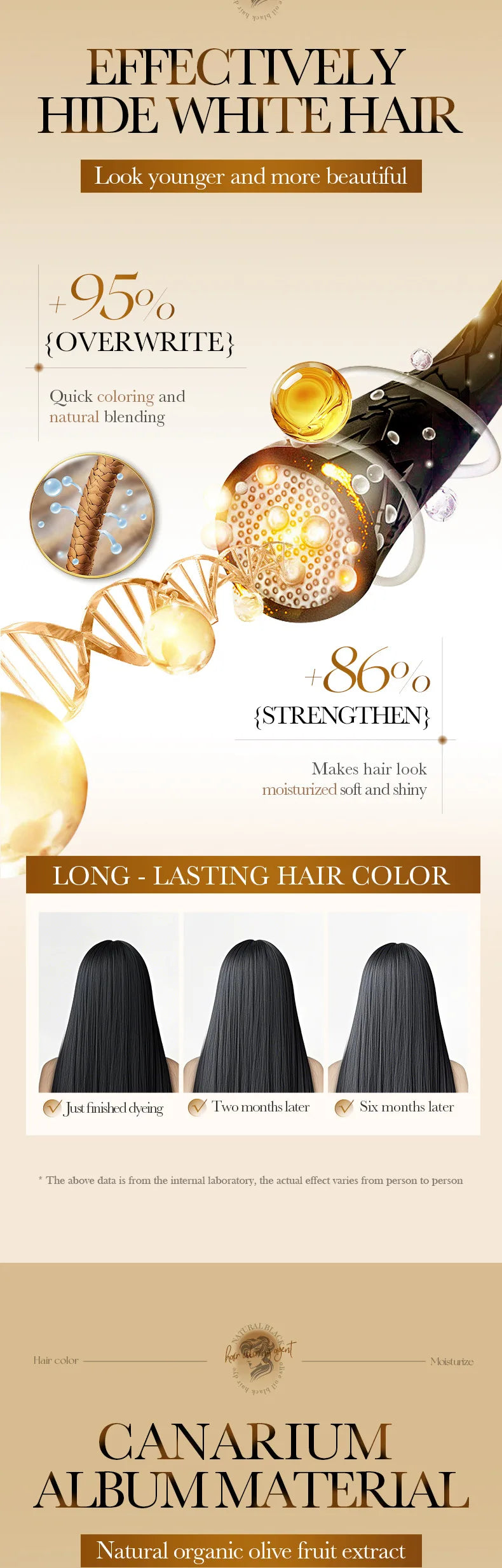 Argan Oil Hair Color Shampoo 4 in 1 Plant Extract Unisex Coloring - 9