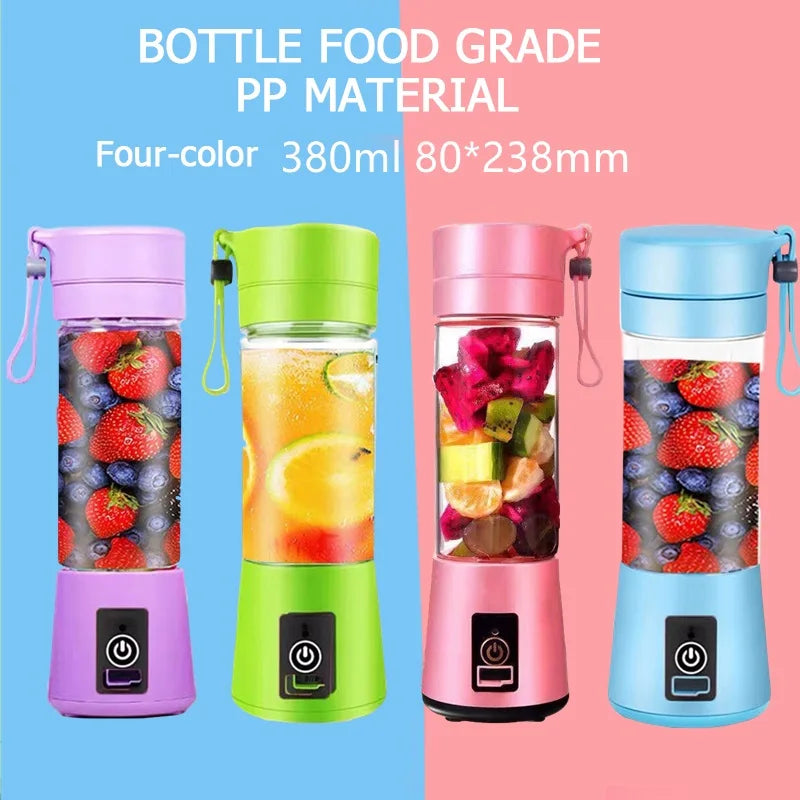 Portable USB Mini Juicer Blender 6 Blade Fruit Mixer Cup