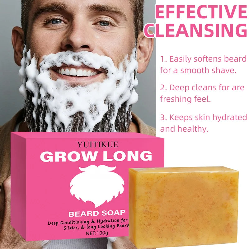 YUITIKUE Beard Growth Soap 100g Deep Cleansing and Conditioning Bar - 6