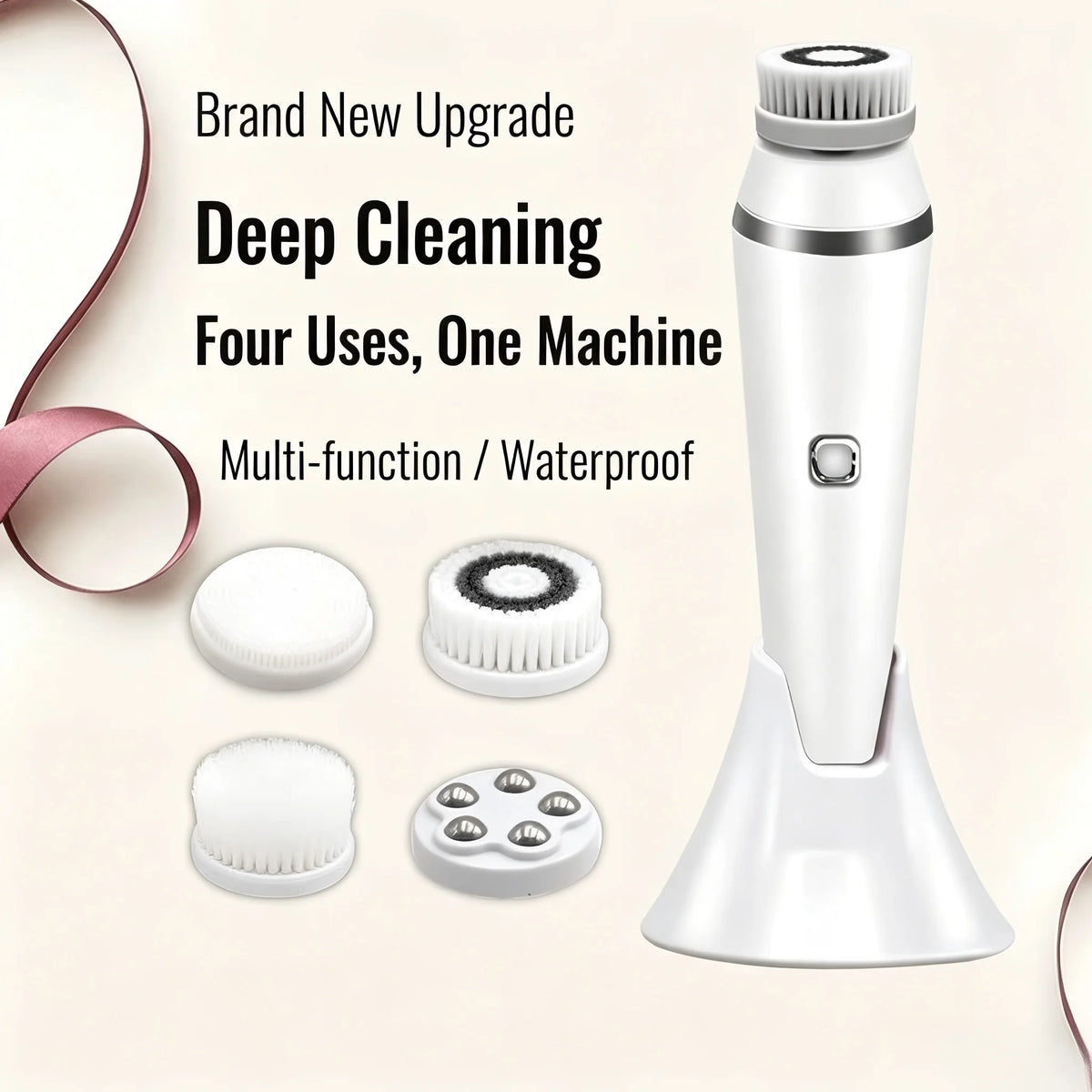 4-in-1 Electric Rotating Facial Cleansing Brush and Massager