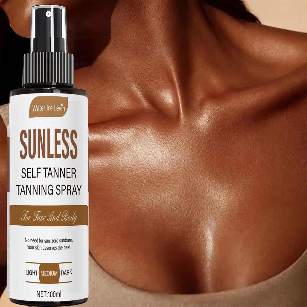 Self-Tanning Spray Sunless Bronzer for Natural Glow Face and Body