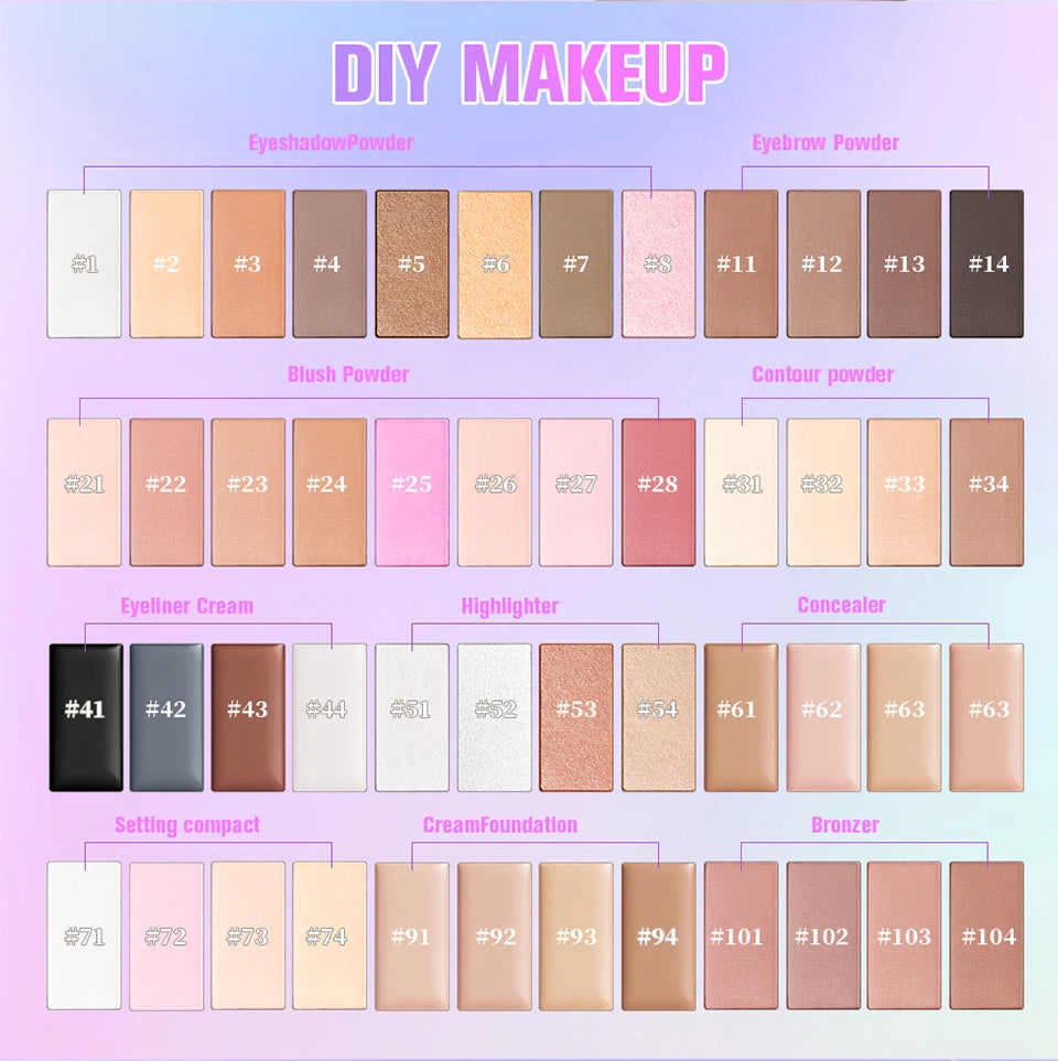 Waterproof DIY Magnetic Eyeshadow Palette Refill