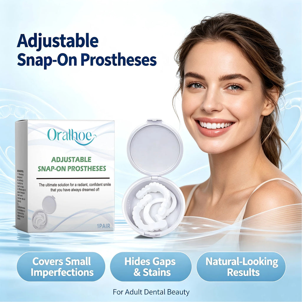 Adjustable Snap-On Smile Veneers for Teeth Gaps and Stains