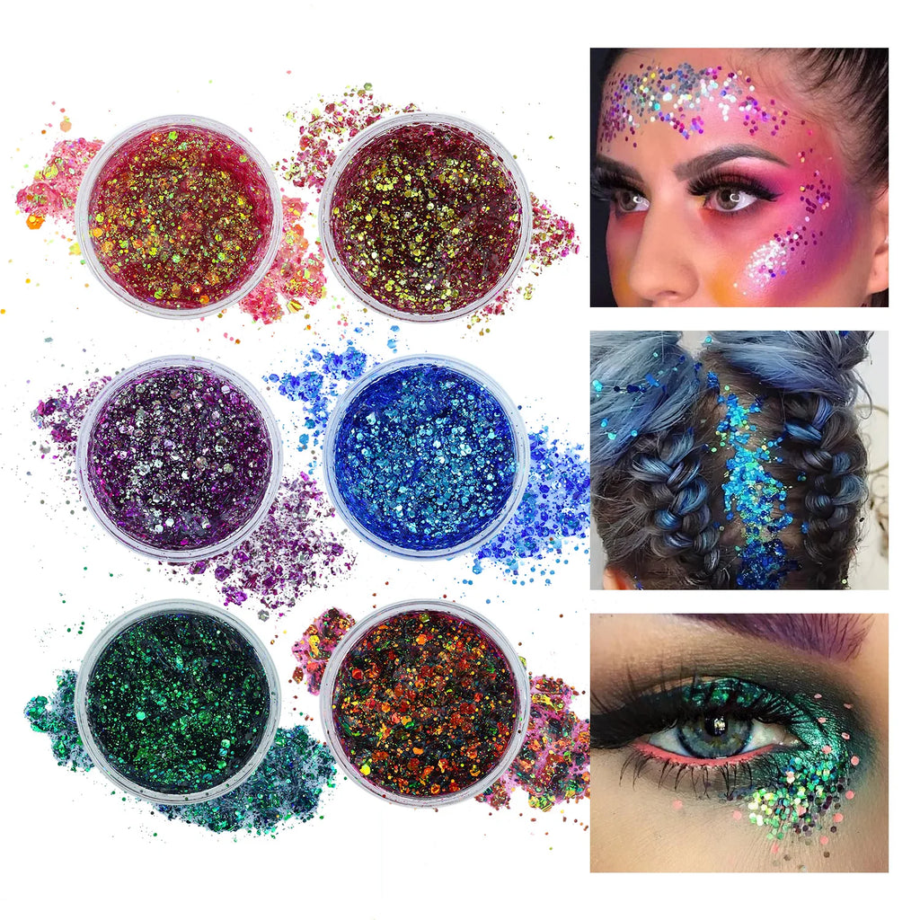 O'CHEAL Chameleon Glitter Gel Body Face and Hair Shimmer Makeup