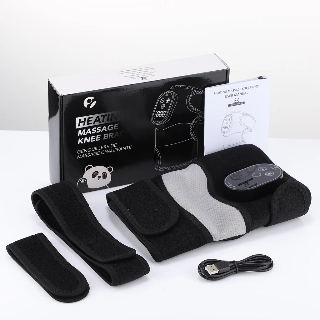 Cordless Heated Vibration Knee Massager Wrap for Joint Pain Relief