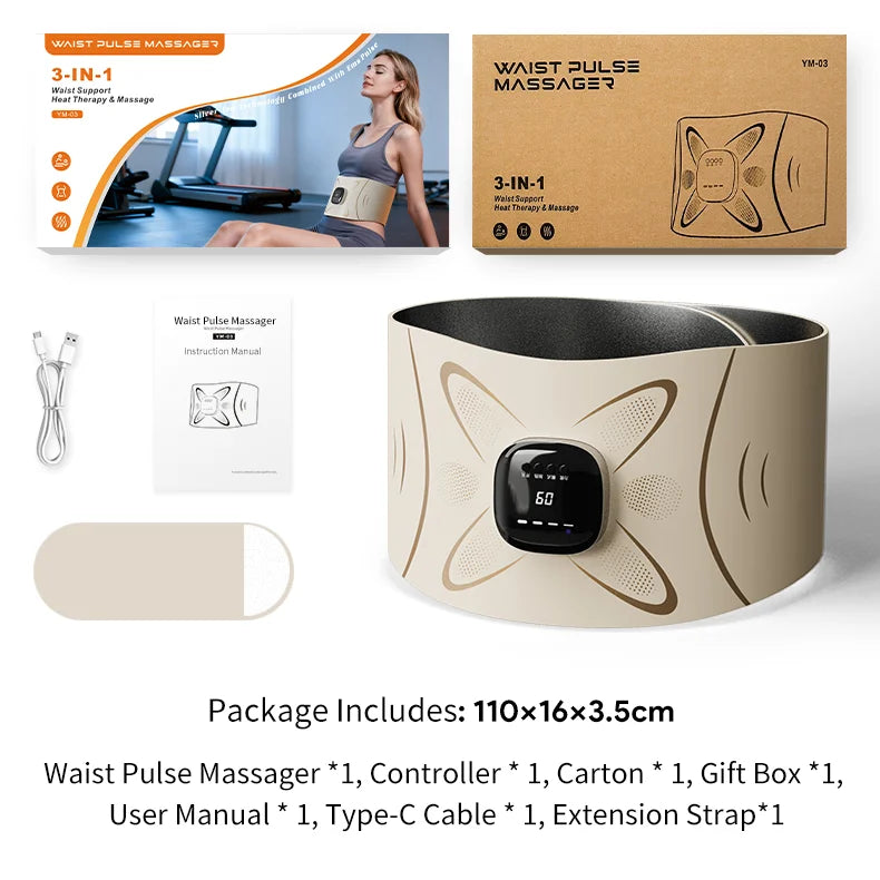 Electric Pulse Waist Massage Belt for Abdominal Toning