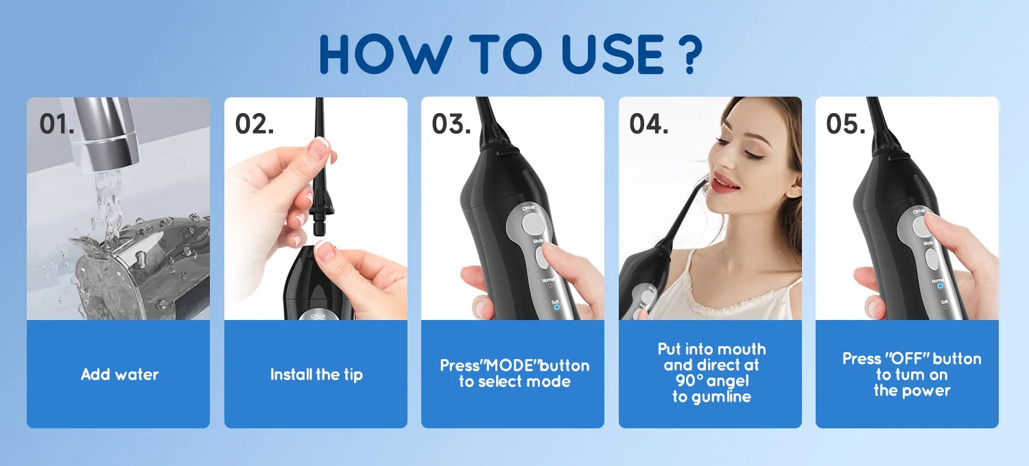 Portable Rechargeable Oral Irrigator for Deep Teeth Cleaning - 12
