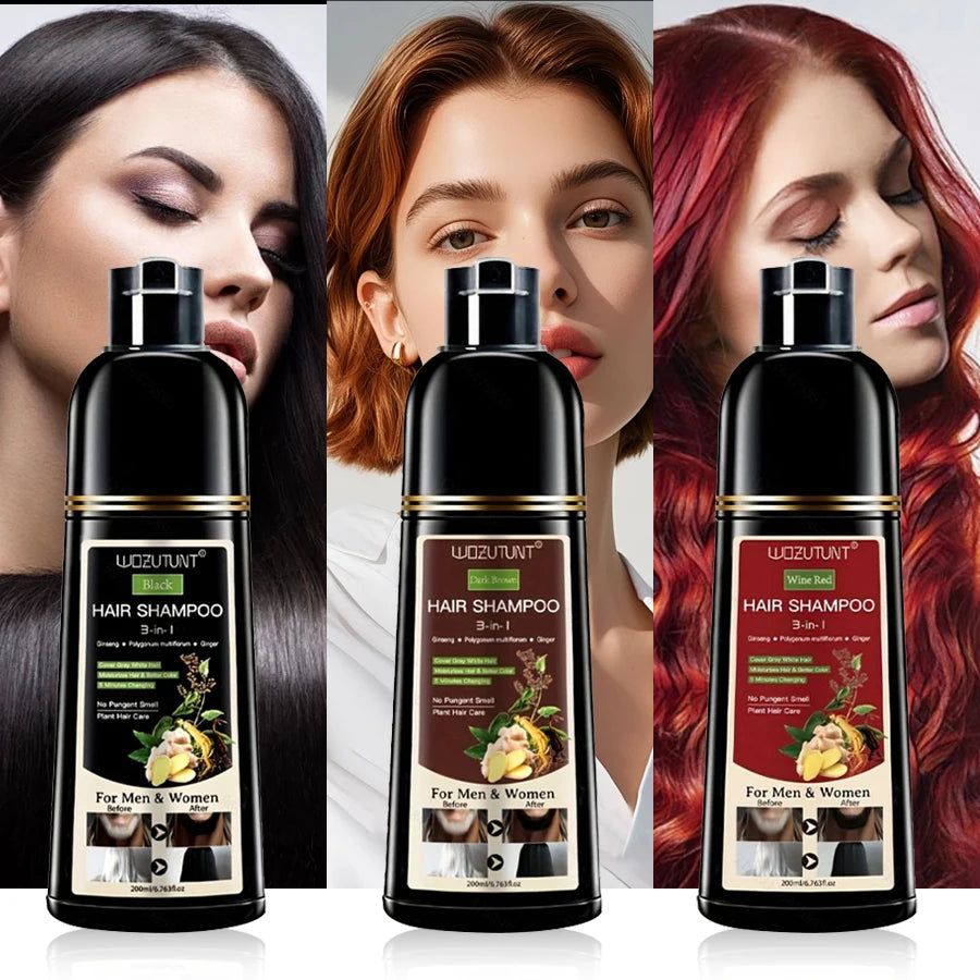 200ml 3 in 1 Herbal Hair Dye Shampoo for Men and Women