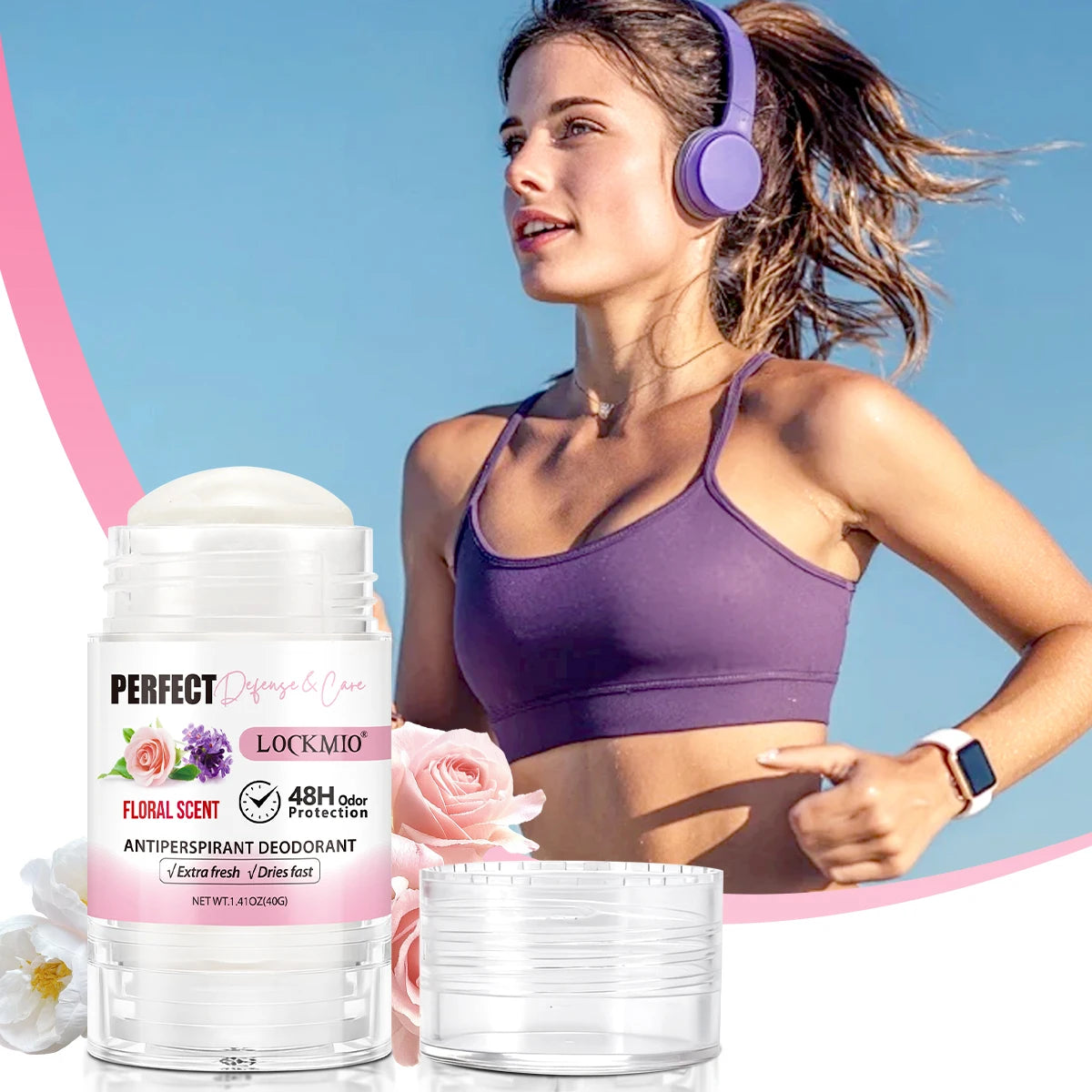 Lockmio Antiperspirant Deodorant Stick Floral Scent 48H Odor Protection - 11