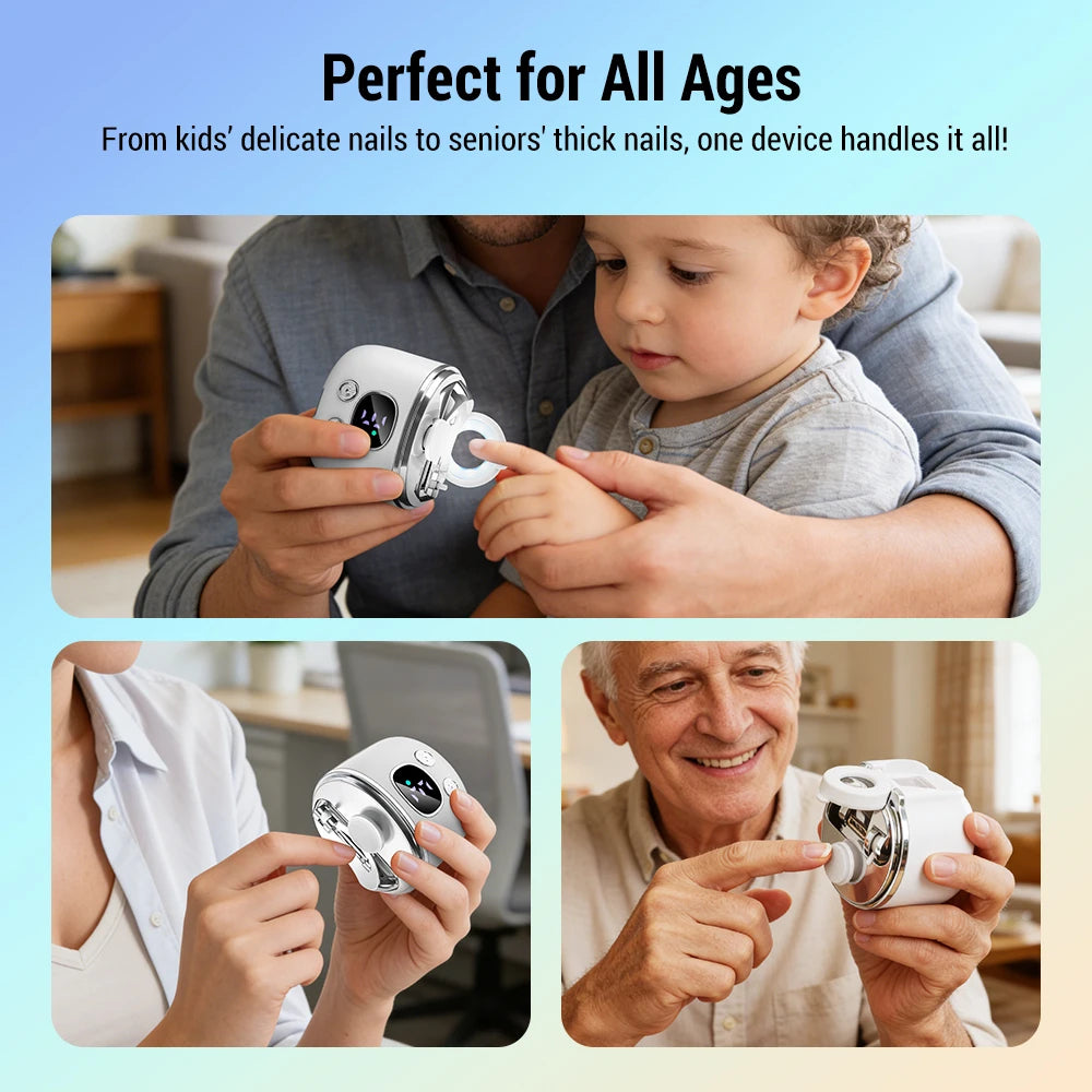 Electric Nail Clipper with LED Magnifier for Seniors and Kids