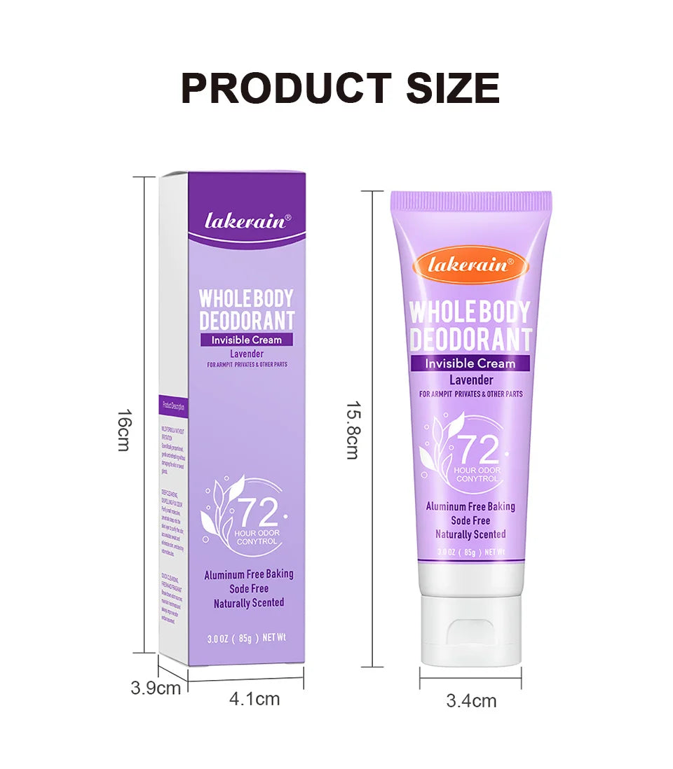 Long-Lasting Invisible Whole Body Deodorant Cream