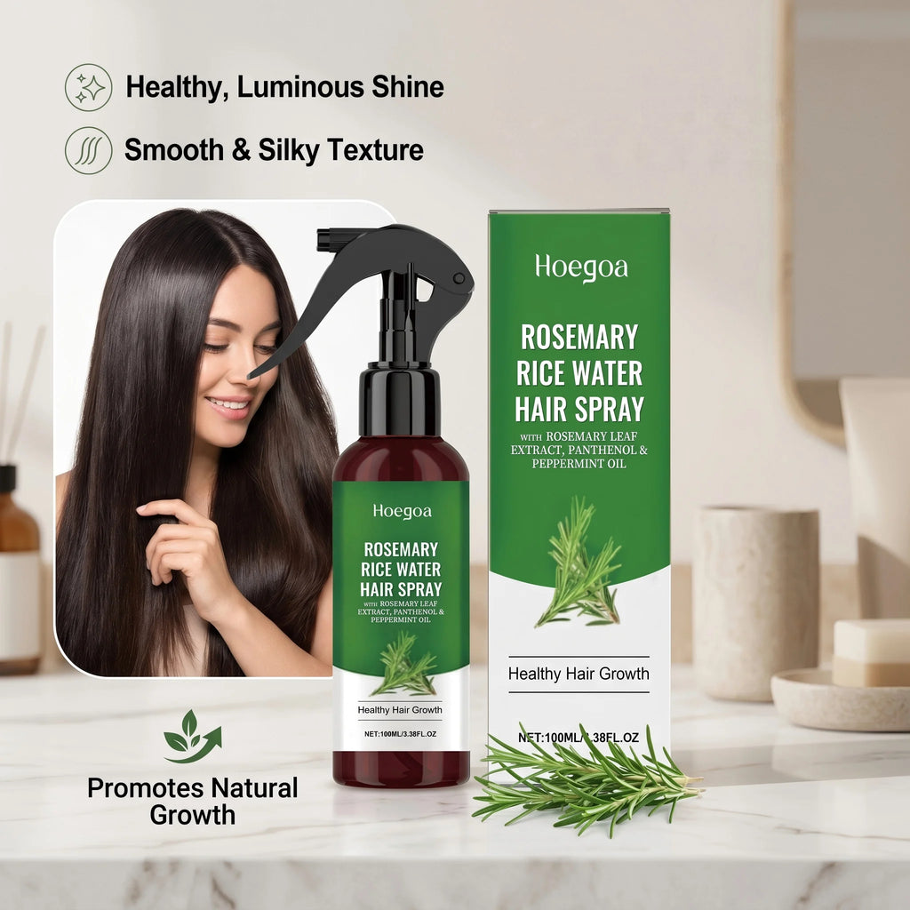 Rosemary Rice Water Hair Growth Spray for Damaged Hair