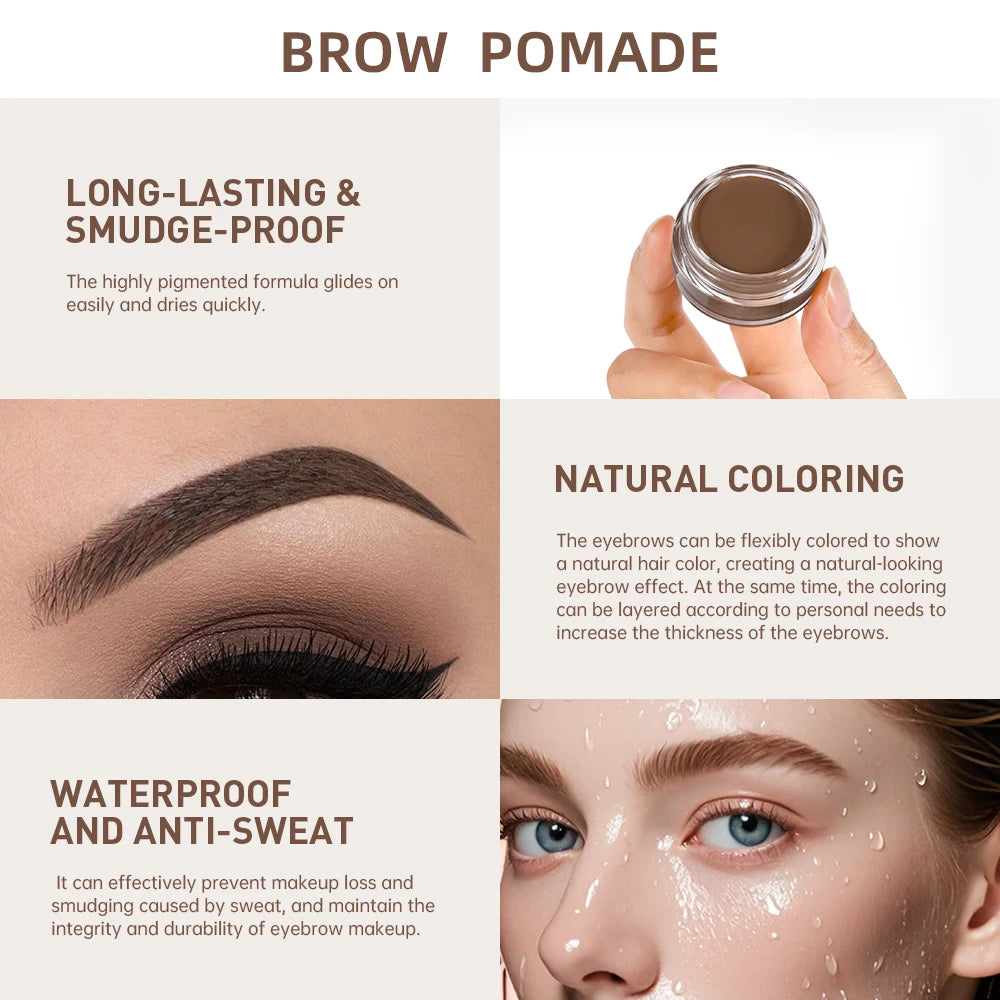 Long-Lasting Waterproof Eyebrow Pomade for Natural Definition