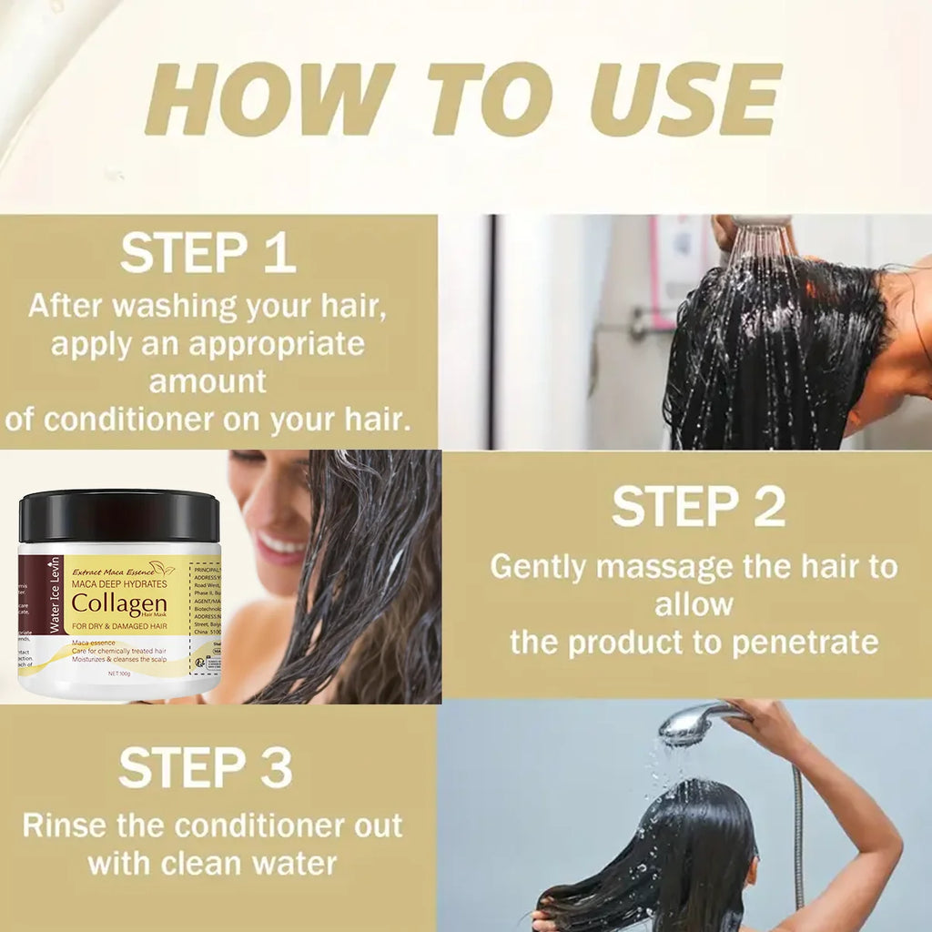 Water Ice Levin Collagen Hair Mask Deep Hydrating Repair Treatment 100g