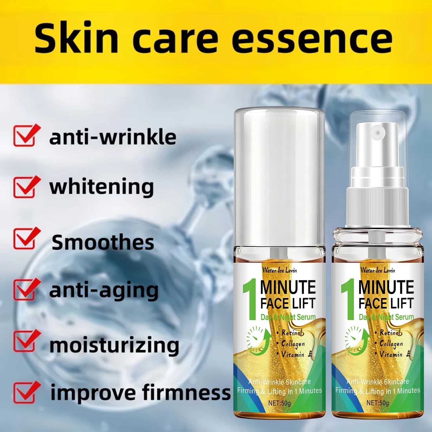 Retinol Collagen Peptide Anti Aging Face Serum Firming Lifting Treatment - 3
