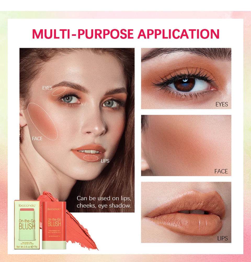 Tinted Moisturizing Blush Stick for Cheeks and Lips